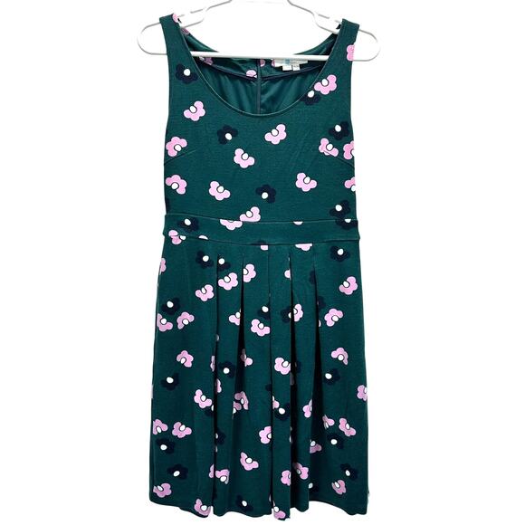 Boden Joanna Fit & Flare Ponte Knit Dress Green Pink Floral Size 10 - Picture 2 of 13